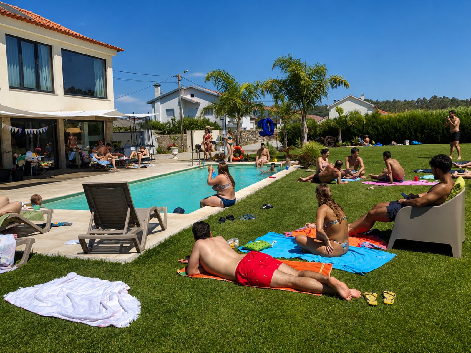Evento familiar na piscina