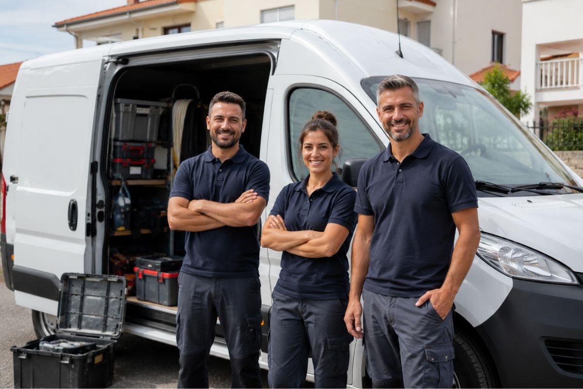 Equipa de prestadores de serviços
